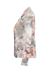 Load image into Gallery viewer, Dolcezza Simply Art Grey &amp; Peach &quot;Quite Rose&quot; Print Cotton Blend Blazer
