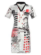 Load image into Gallery viewer, Dolcezza Coral Shards Short Sleeve V-Neck Golf Dress
