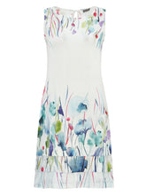 Load image into Gallery viewer, Dolcezza &quot;Misty Blossom&quot; Print Multi-Colour Sleeveless Linen Dress
