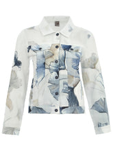 Load image into Gallery viewer, Dolcezza Simply Art White &amp; Blue &quot;Indigo Melody&quot; Print Button Front Linen Jacket
