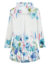 Load image into Gallery viewer, Dolcezza Misty Blossom Print Multi-Colour Light Weight Rain Coat with Hood
