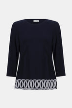 Load image into Gallery viewer, Silky Knit Fitted Top With Guipure Hem Detail
