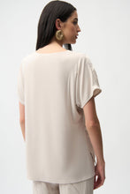 Load image into Gallery viewer, Pleated Satin Boxy Top With Silky Knit Back
