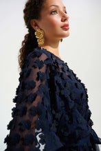 Load image into Gallery viewer, Signature | 3D Embroidered Chiffon Fit And Flare Dress With Sash Belt
