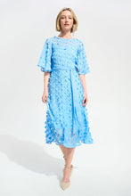 Load image into Gallery viewer, Signature | 3D Embroidered Chiffon Fit And Flare Dress With Sash Belt
