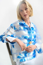 Load image into Gallery viewer, Signature | Jacquard Organza Floral Print Trapeze Jacket With Statement Button
