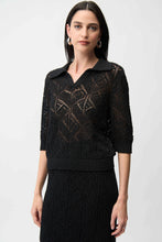 Load image into Gallery viewer, Cotton Blend Open Stitch Sweater with Polo Collar
