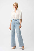 Load image into Gallery viewer, Wide Leg Jeans With Pearl and Rhinestones
