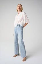 Load image into Gallery viewer, Wide Leg Jeans With Pearl and Rhinestones
