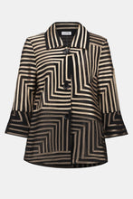 Load image into Gallery viewer, Satin And Mesh Abstract Print Jacket With Bell Sleeve
