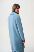 Load image into Gallery viewer, Feather Yarn Sweater Coat with Pearl Trim
