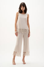 Load image into Gallery viewer, Silky Knit Culotte Pants With Guipure Lace Hem
