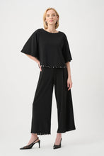 Load image into Gallery viewer, Silky Knit Pearl-Trim Culotte Pants
