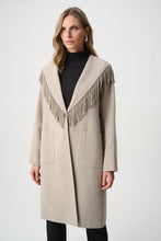 Load image into Gallery viewer, Wool Blend Shawl Collar Fringed Coat
