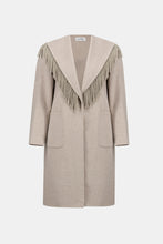 Load image into Gallery viewer, Wool Blend Shawl Collar Fringed Coat
