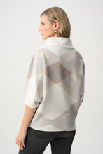 Load image into Gallery viewer, Brushed Viscose And Nylon Plaid Funnel-Neck Sweater
