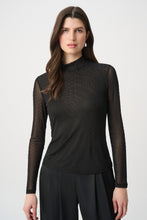 Load image into Gallery viewer, Rhinestone Mesh Long Sleeve Top
