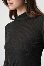 Load image into Gallery viewer, Rhinestone Mesh Long Sleeve Top
