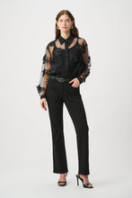 Load image into Gallery viewer, Sheer Textured Flower Appliqué Blouse
