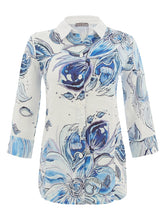 Load image into Gallery viewer, Blue Flowers Print Shirt
