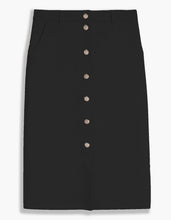 Load image into Gallery viewer, Lois Daisy Black Buttoned Long Faux Suede Denim Style  Skirt with Pockets
