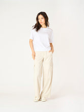 Load image into Gallery viewer, Dex White Round Neck Tee with Side Slits
