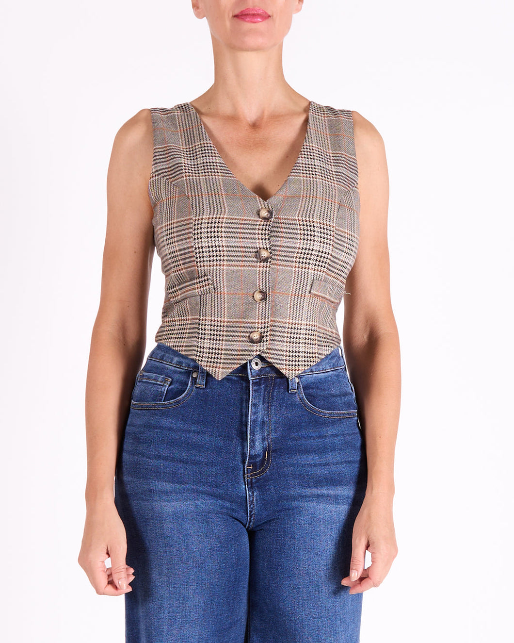 Glen Check Vest