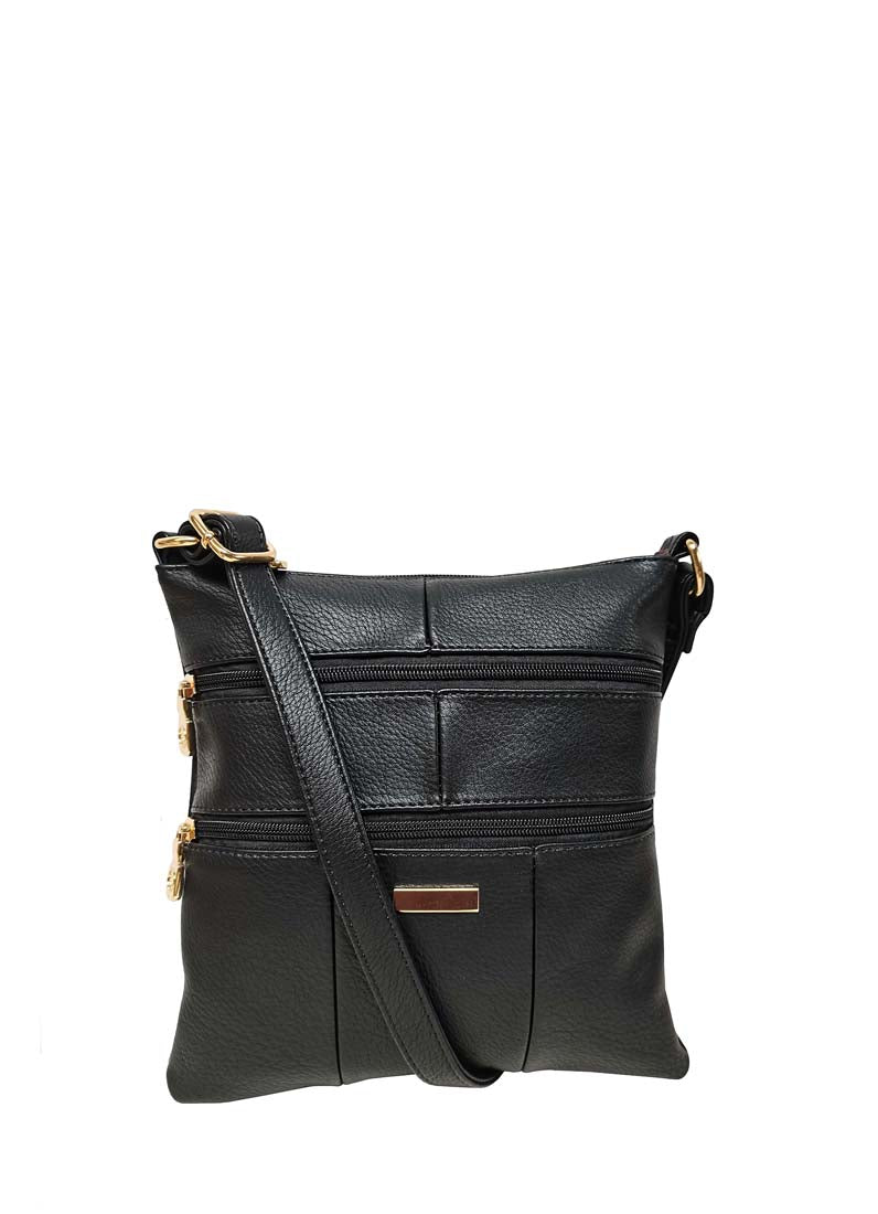 B.lush Crossbody Bag with a Long Adjustable Strap in Cherry, Black, Cobalt & Light Lavender