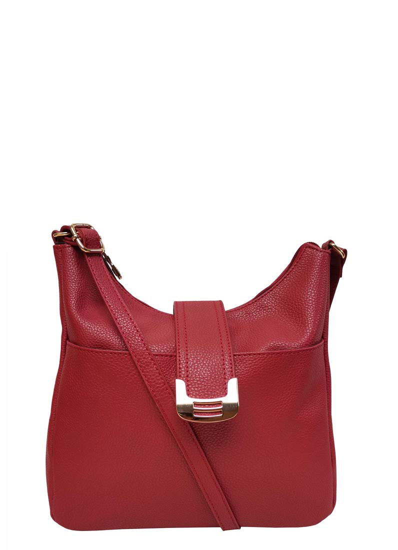 B.lush Crossbody Purse with Buckle in Berry, Black or Mustard