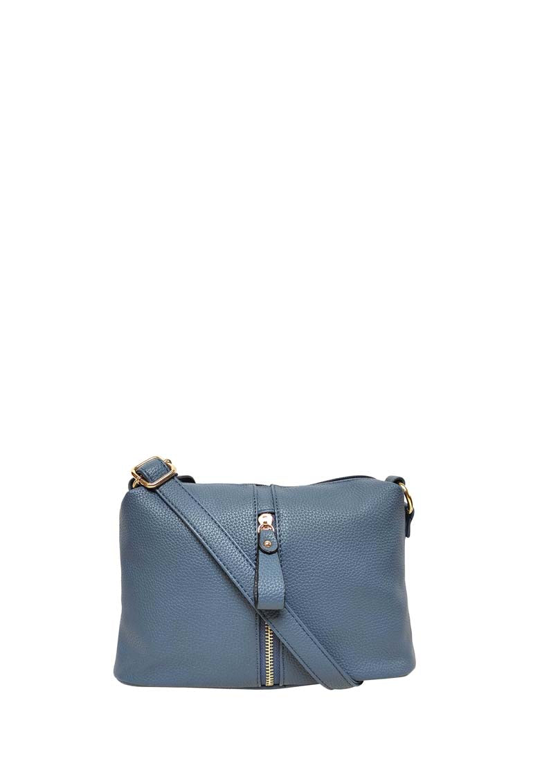 Large Crossbody Bag with a Long Adjustable Strap in Slate Blue, Black or Astro Dust (Red)