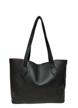 Load image into Gallery viewer, B.lush Black/Plaid Reversible Tote
