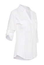 Load image into Gallery viewer, Part Two Bright White Cortnia 3/4 Sleeve Button Up Shirt Blouse
