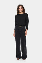 Load image into Gallery viewer, Saint Tropez Black MilaSZ Round Neck Pullover Sweater
