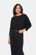 Load image into Gallery viewer, Saint Tropez Black MilaSZ Round Neck Pullover Sweater
