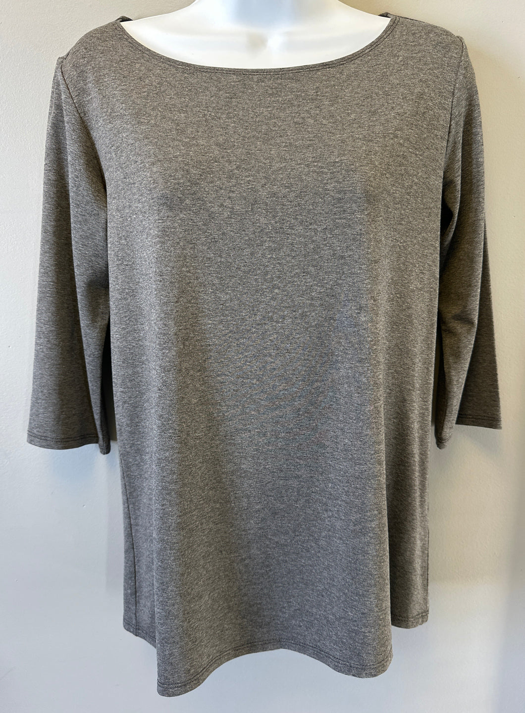 Picadilly 3/4 Sleeve Boat Neck Top in Deep Navy or Heather Charcoal