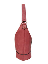 Load image into Gallery viewer, B.lush Astro Dust (Red) Classic Hobo Purse with Front Piping Design
