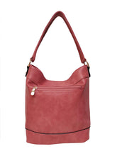 Load image into Gallery viewer, B.lush Astro Dust (Red) Classic Hobo Purse with Front Piping Design
