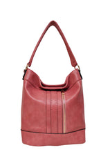 Load image into Gallery viewer, B.lush Astro Dust (Red) Classic Hobo Purse with Front Piping Design
