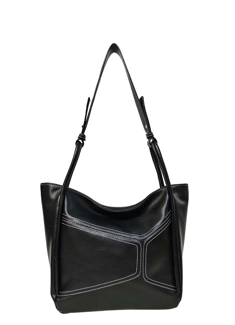 B.lush Black Stylish Shoulder Bag/Purse with Back Zippered Pocket