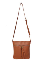 Load image into Gallery viewer, B.lush Crossbody Purse with Front Two-Way Zipper in Camel
