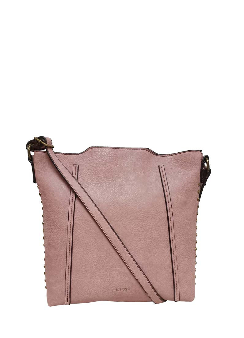 B.lush Crossbody Purse/Bag with Back Zipper Pocket in Rose or Sand