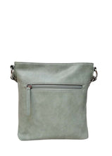 Load image into Gallery viewer, B.lush Messenger Bag/Purse with Two Front Zipper Pockets &amp; Stud Detail in Mint, Black or Cream
