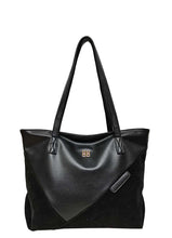 Load image into Gallery viewer, B.lush Black Classic Tote Bag with Back Zippered Pocket
