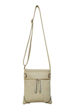 Load image into Gallery viewer, B.lush Messenger Bag/Purse with Front Two- Way Zipper Pocket in Cream or Ruby
