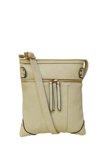 Load image into Gallery viewer, B.lush Messenger Bag/Purse with Front Two- Way Zipper Pocket in Cream or Ruby
