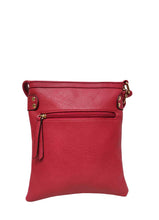 Load image into Gallery viewer, B.lush Messenger Bag/Purse with Front Two- Way Zipper Pocket in Cream or Ruby
