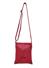 Load image into Gallery viewer, B.lush Messenger Bag/Purse with Front Two- Way Zipper Pocket in Cream or Ruby
