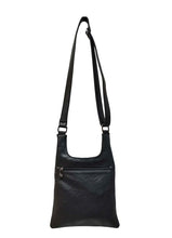 Load image into Gallery viewer, B.lush Black Crossbody Bag/Purse with Two Front Zipper Pockets

