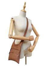 Load image into Gallery viewer, B.lush Crossbody Bag/Purse with Two Front Zipper Pockets in Camel or Black
