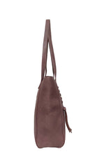 Load image into Gallery viewer, B.lush Large Tote Bag with Lace &amp; Tassel Detail &amp; Back Zipper Pocket
